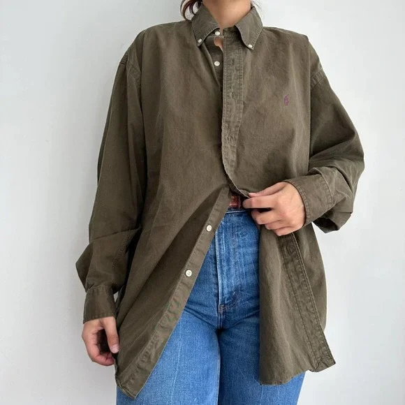 Vintage Ralph Lauren Cotton Button Down Shirt - Picture 4 of 8